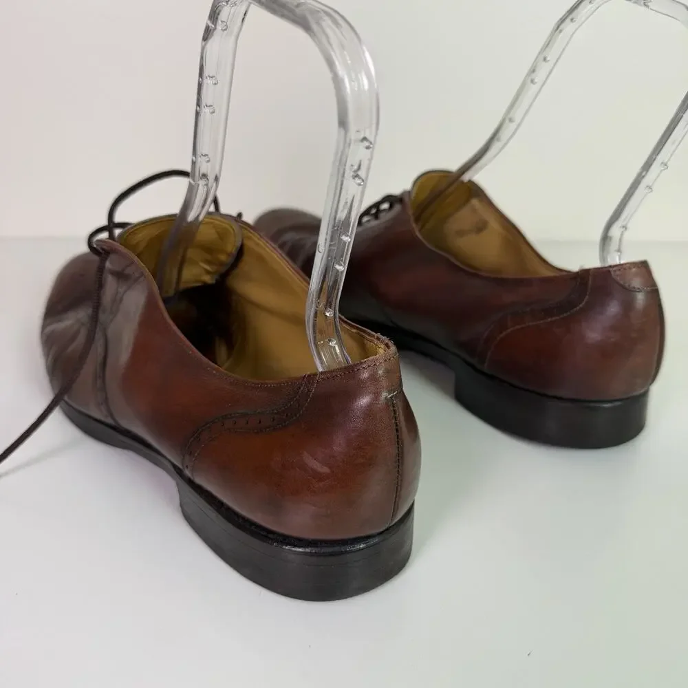 Allen Edmonds Carlton Brown Leather Wingtip Brogue Oxford Dress Shoes Men 14 USA